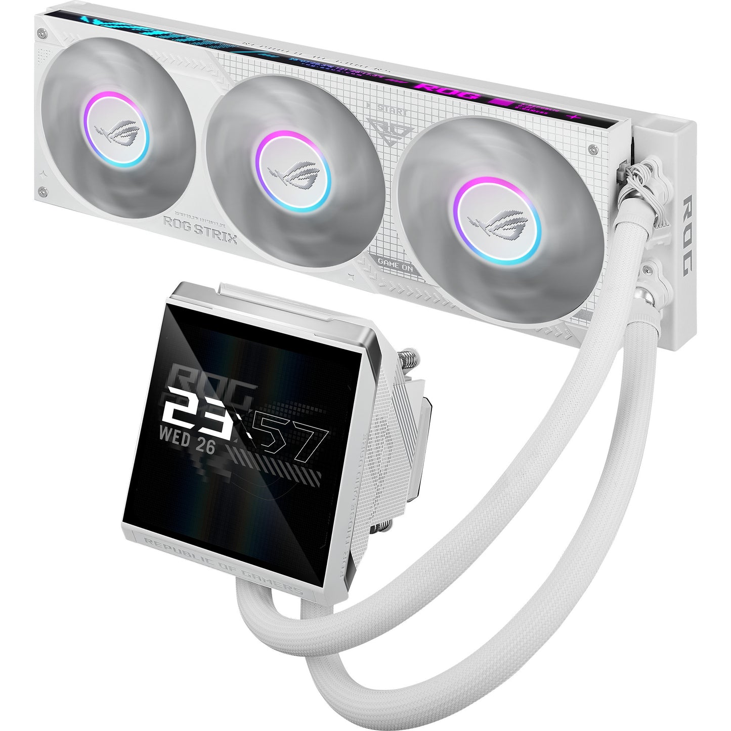 Asus ROG Strix LC IV 360 ARGB LCD-Wasserkühlung (Weiß, 4-Pin-PWM)
