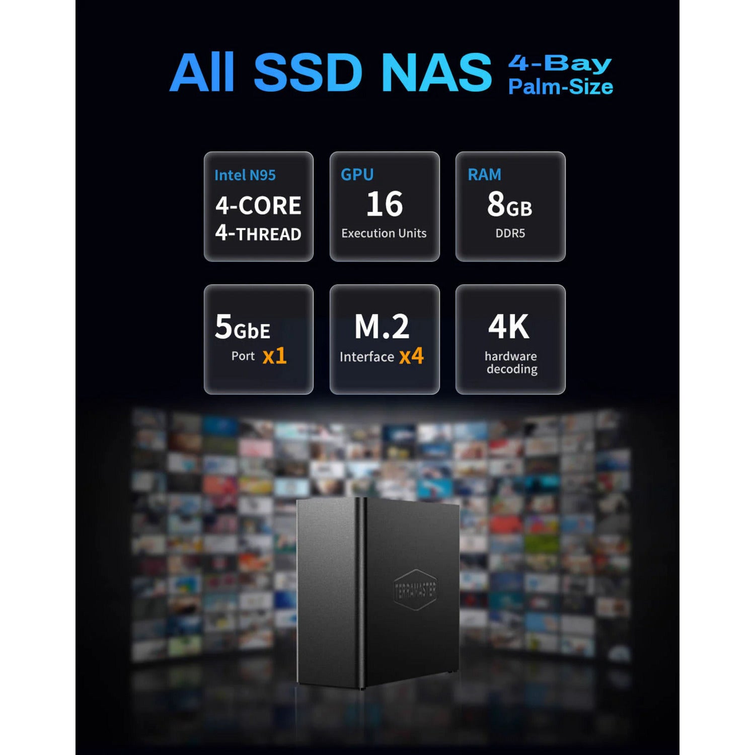 Terramaster f4 SSD NAS (schwarz, 1x 5GBE, HDMI, USB)