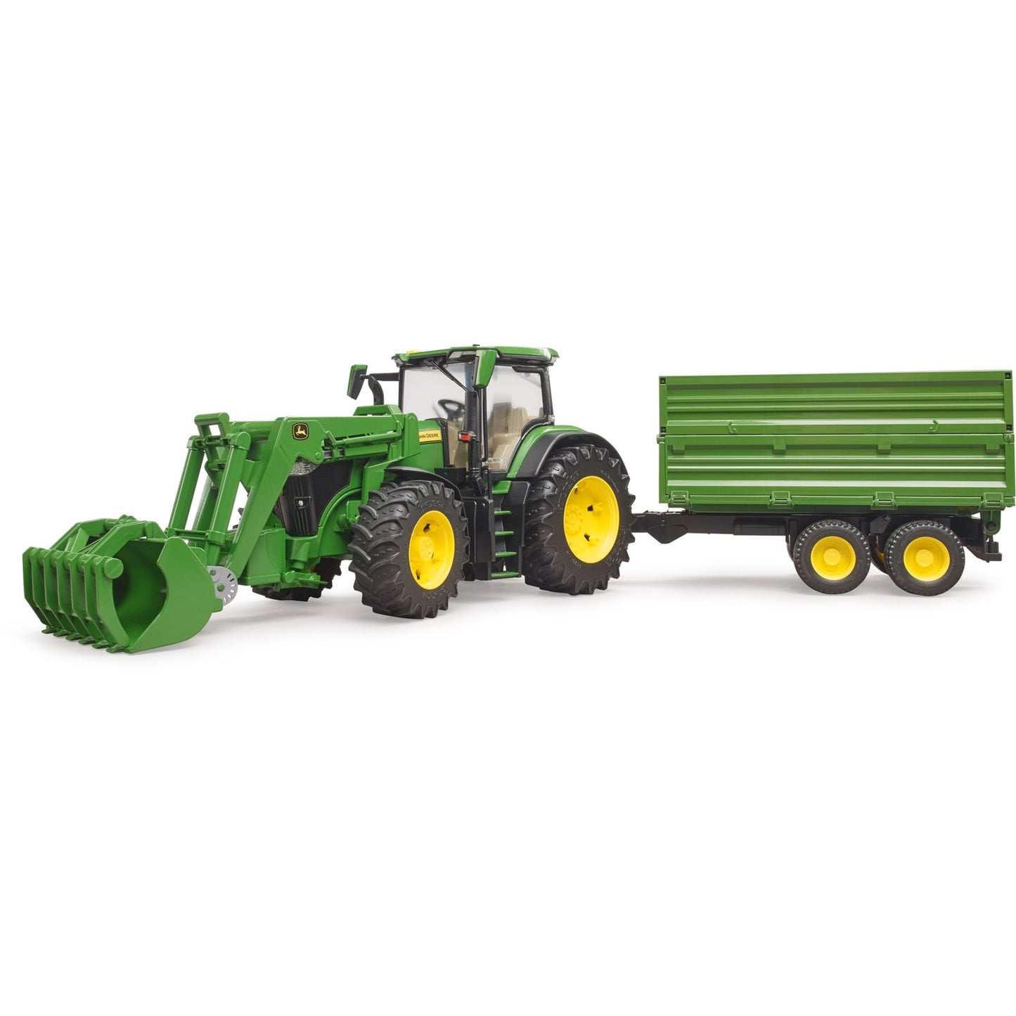 Bruder John Deere 7r 350 mit Frontlader und Transportaanha