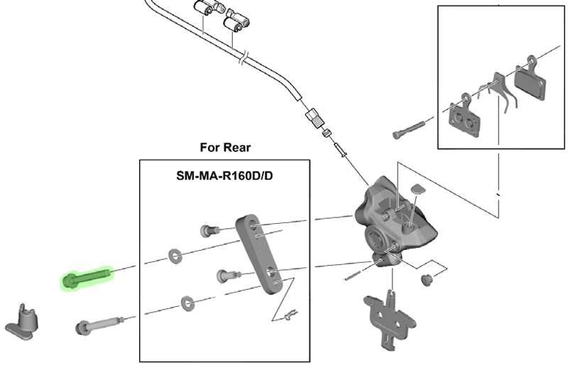 Shimano Befestigungsschraube Typ C2 für BR-R9270 Bremssattel