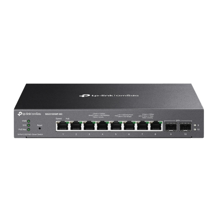 Tp-Link Omada SG2210XMP-M2 8-Port 2,5GBase-T Smart Switch (schwarz, 8x PoE+, 2x 10GE SFP+)