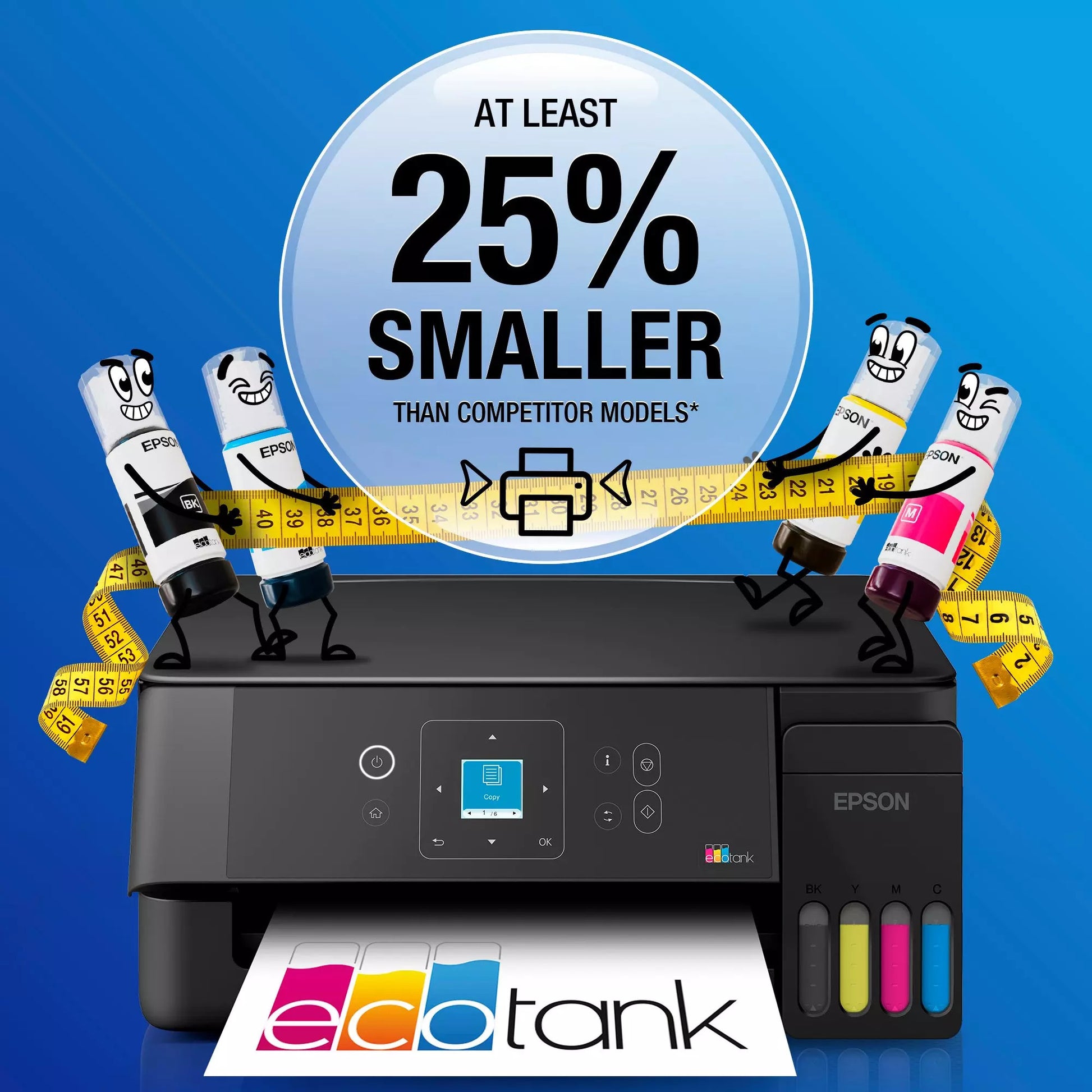 Epson Ecotank et-2922 All-in-One-Tintenstrahldrucker (Schwarz, Scannen, Kopieren, WLAN, inklusive bis zu 3 Jahre Tinte, C11cl63416)