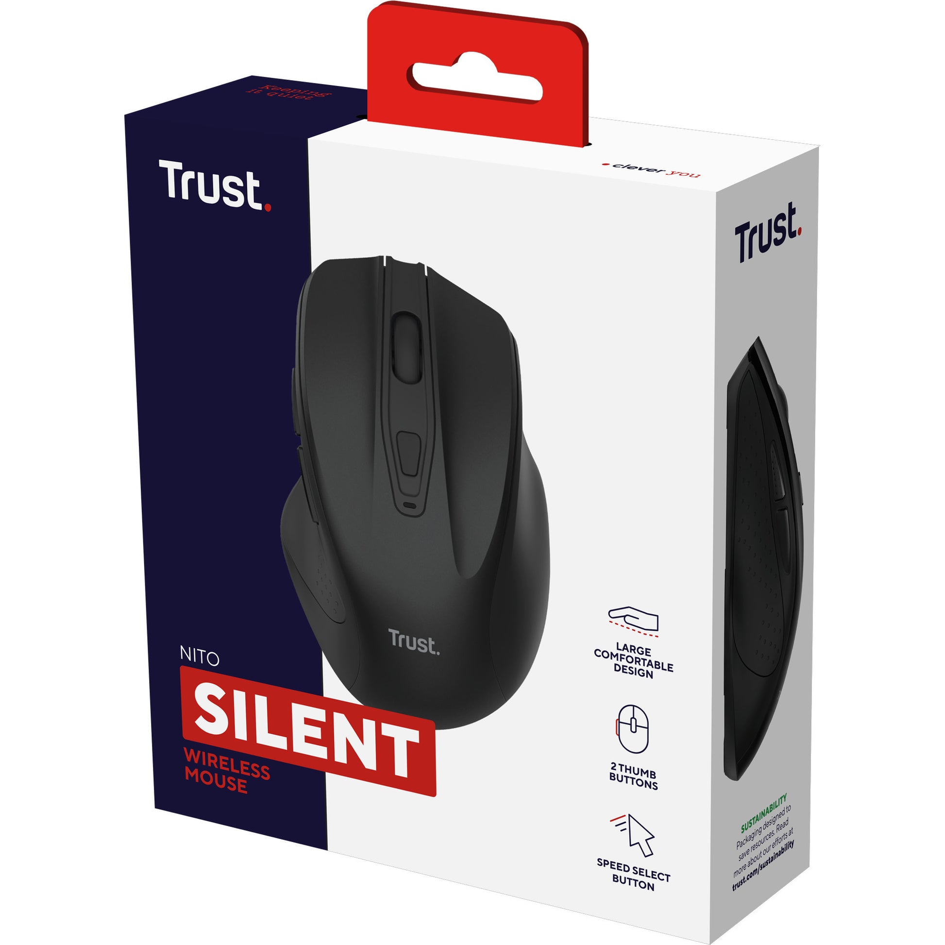 Trust Nito Silent Wireless Mouse (schwarz, 800–2.200 dpi)