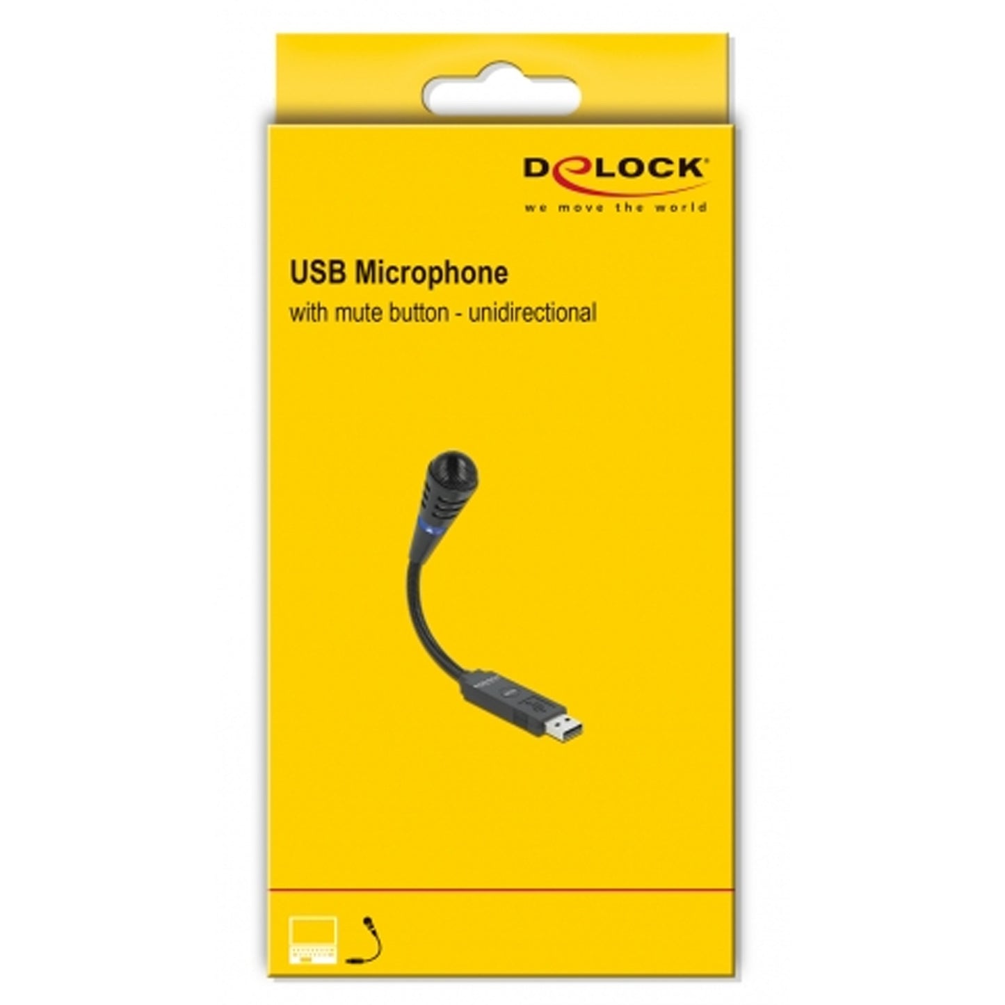 Delock USB Swan Neck -Mikrofon mit Stummschaltknopf