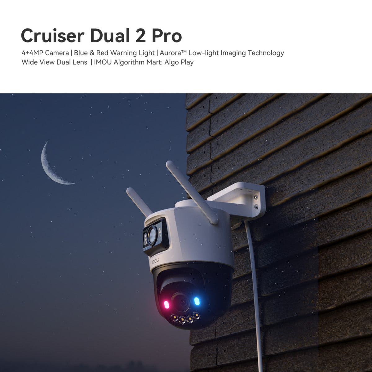 Imou Cruiser Dual 2 Pro Sicherheitskamera (weiß, 4 MP, WLAN 6, LAN)