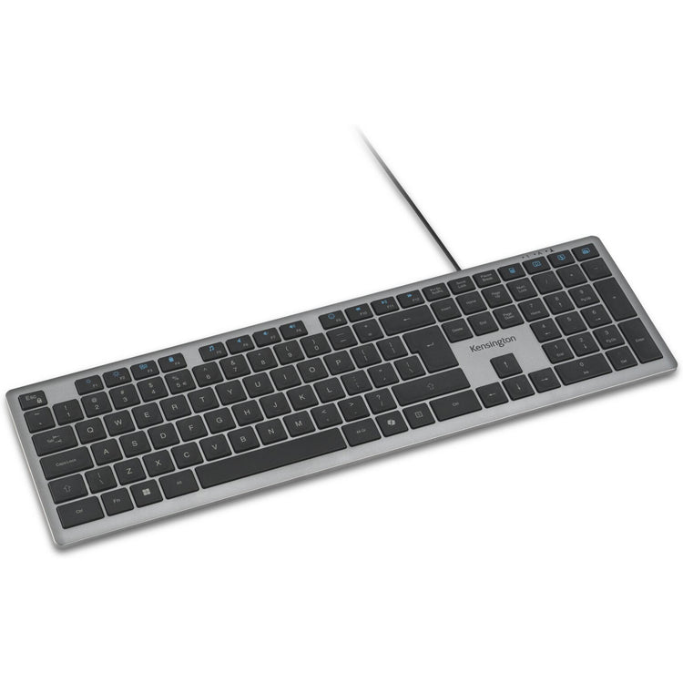 Kensington KB515 EQ USB-C USB-A kabelgebundene Tastatur (grau, US-internationales Layout (QWERTY), Scherenschalter, 100 %)