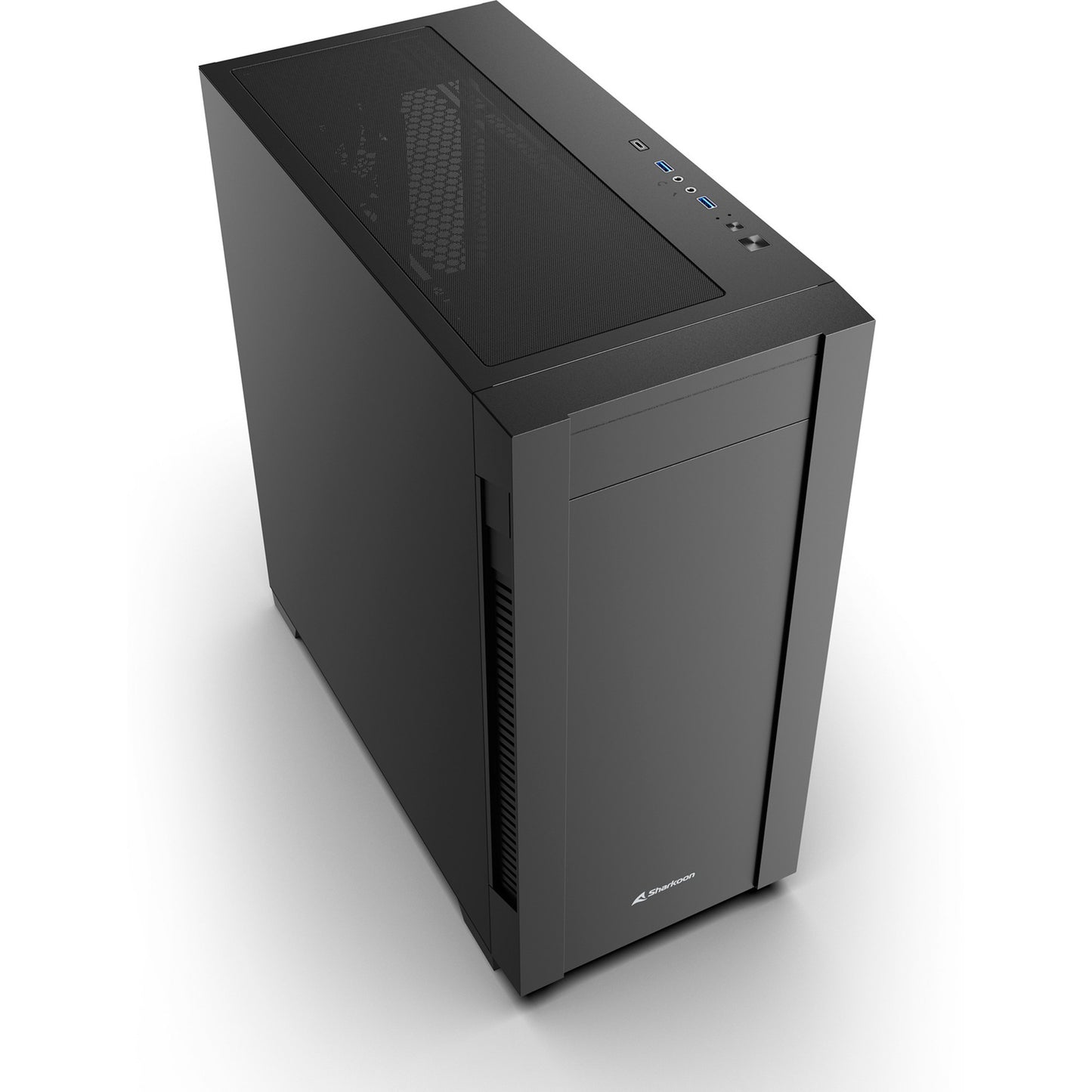 Sharkoon s25-v2 Midi-Tower-Gehäuse (schwarz | 2x USB-A | 1x USB-C)
