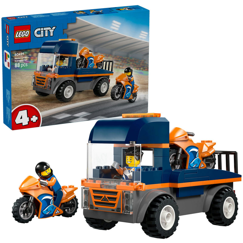 Lego City tolle Fahrzeuge 60491 Transporter für Motorräder | 2 Stk