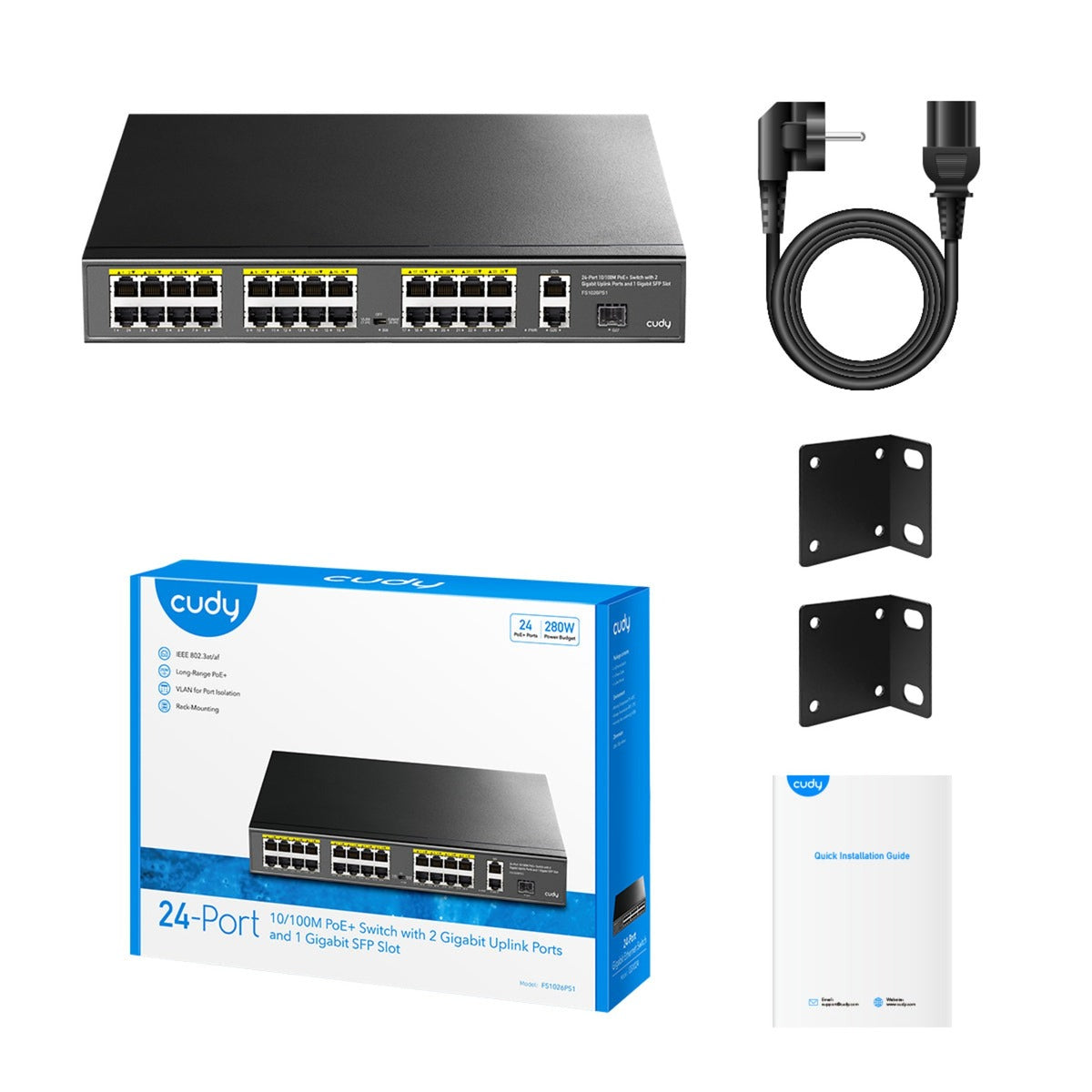 Cudy 24-Port 10 100m Poe+ Switch