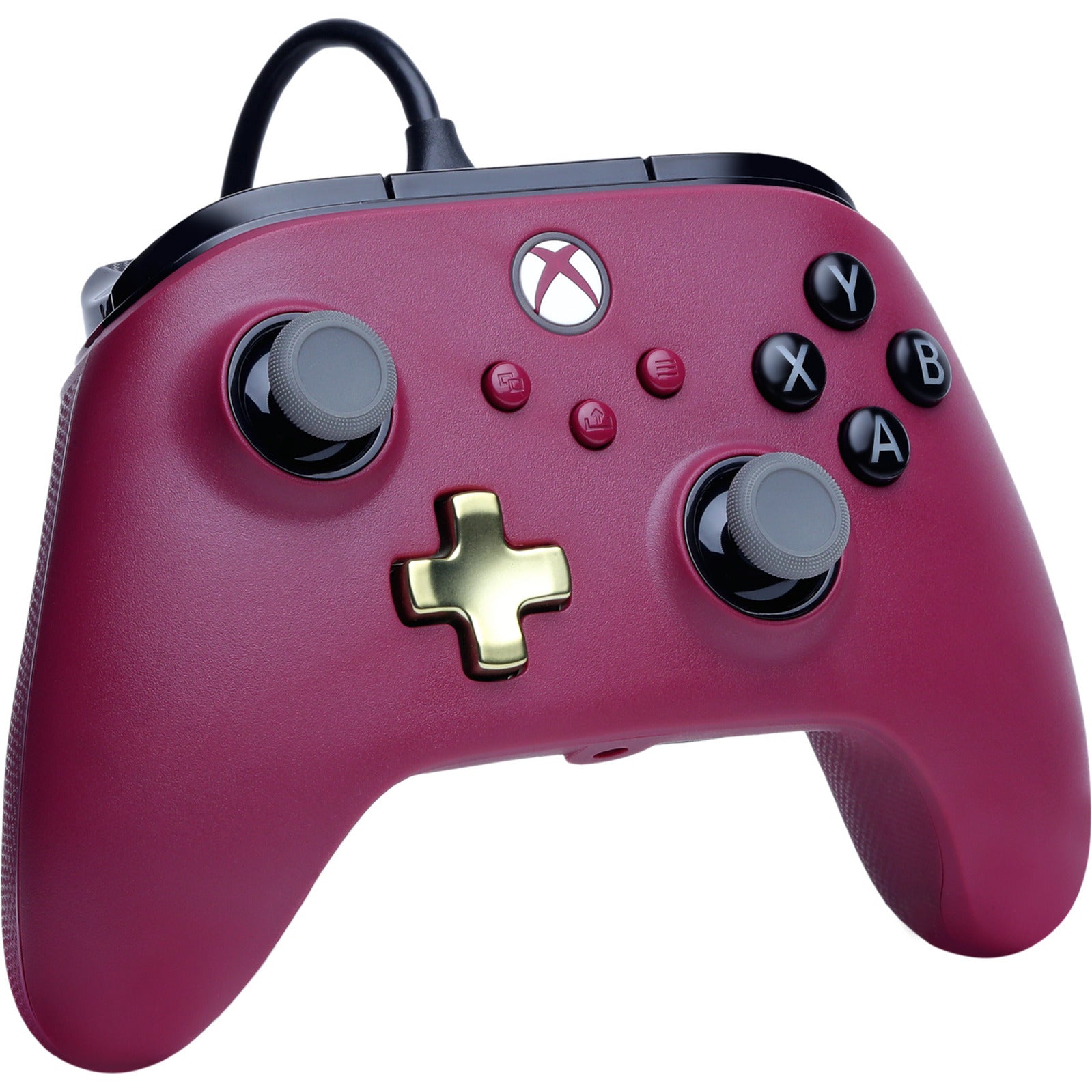 Powera Advantage Plus Kabelgebundener Controller für Xbox Series X|s – Ruby (Dunkelrot, Xbox Series X|s, Xbox One, PC)