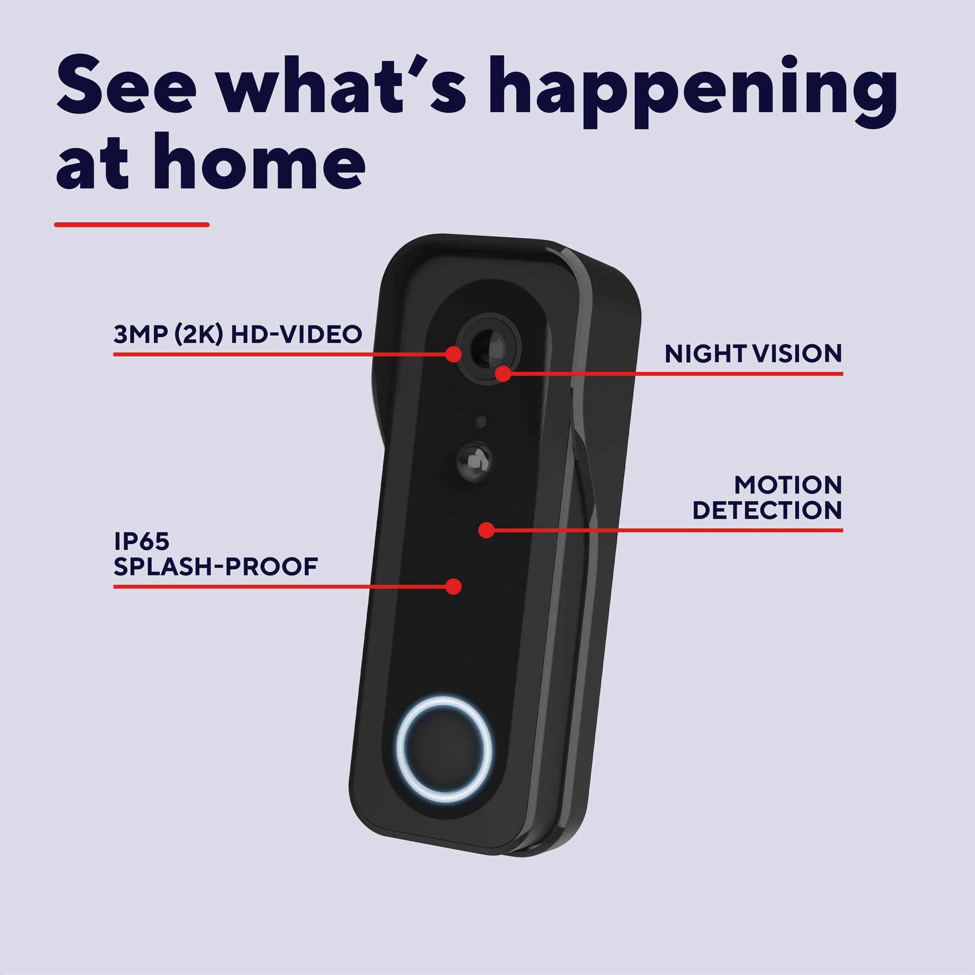 Trust doorcam-3000 intelligente WLAN-Türklingelkamera (schwarz, 2,4 GHz WLAN)