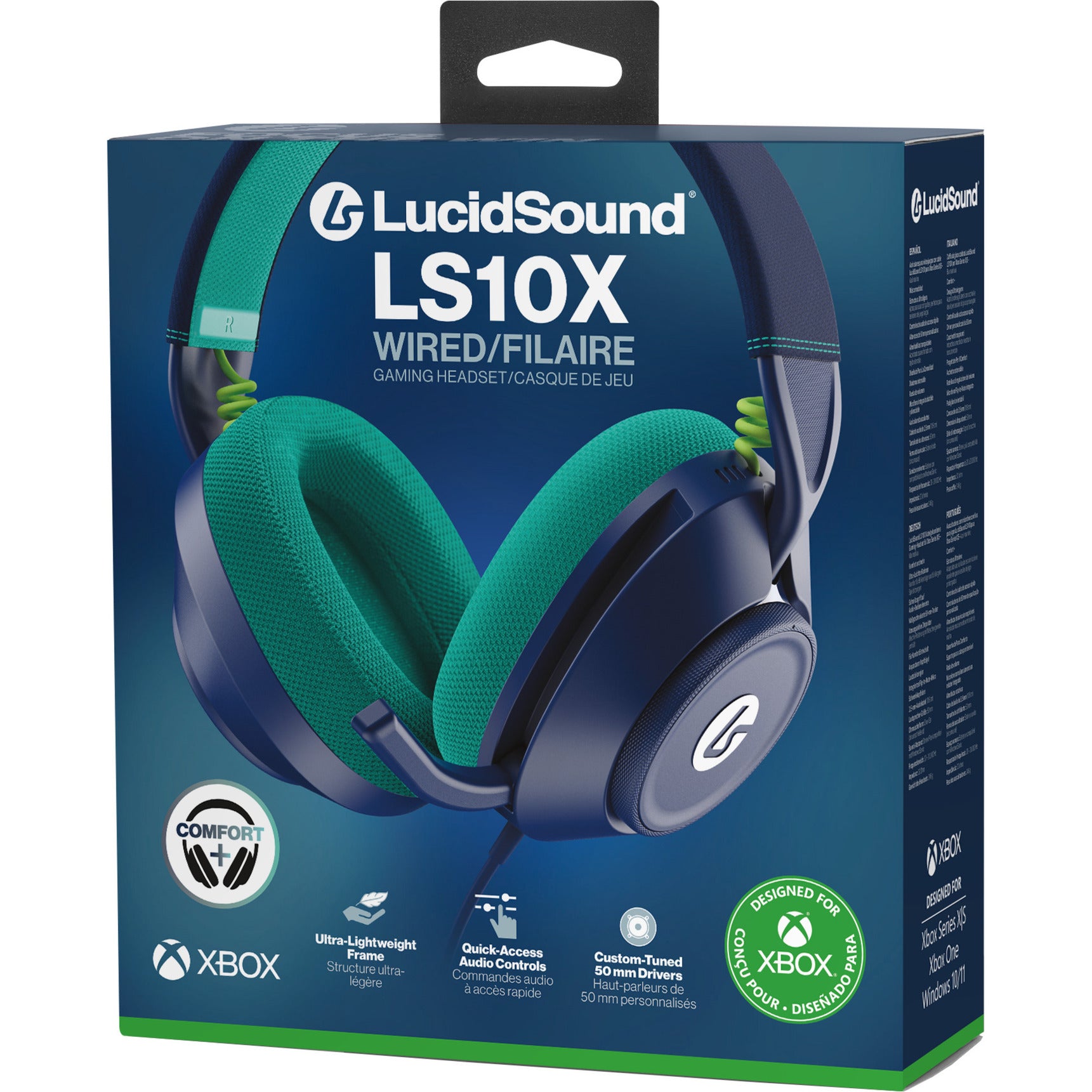 Powera Lucidsound LS10X Gen 2 Kabelgebundenes Gaming-Headset – Mariner Blue Over-Ear-Gaming-Headset (Dunkelblau Hellblau, Xbox Series X|S, Xbox One, PC)