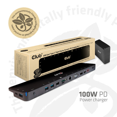 Club 3D USB-C 3.2 Gen1 Triple Display Dynamic PD-Ladung