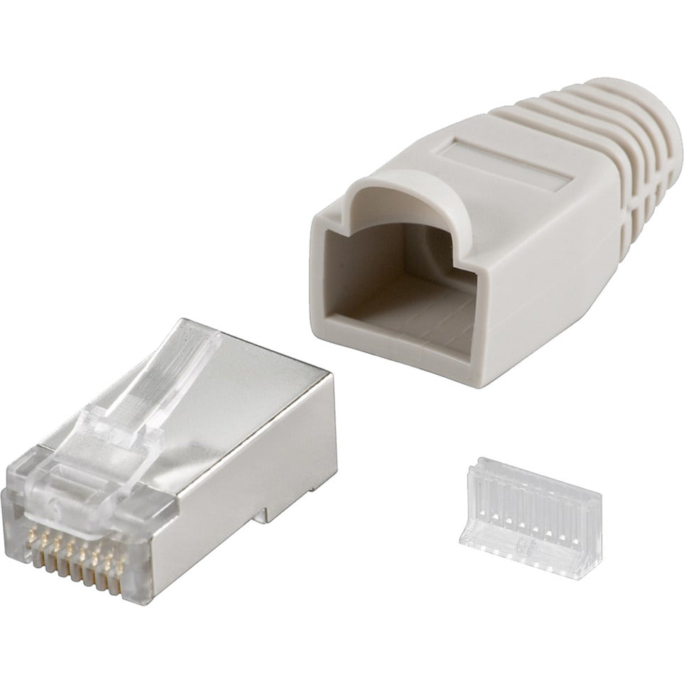 Goobay RJ45-Stecker, Cat 5e STP-Stecker (grau, 10 Stück)