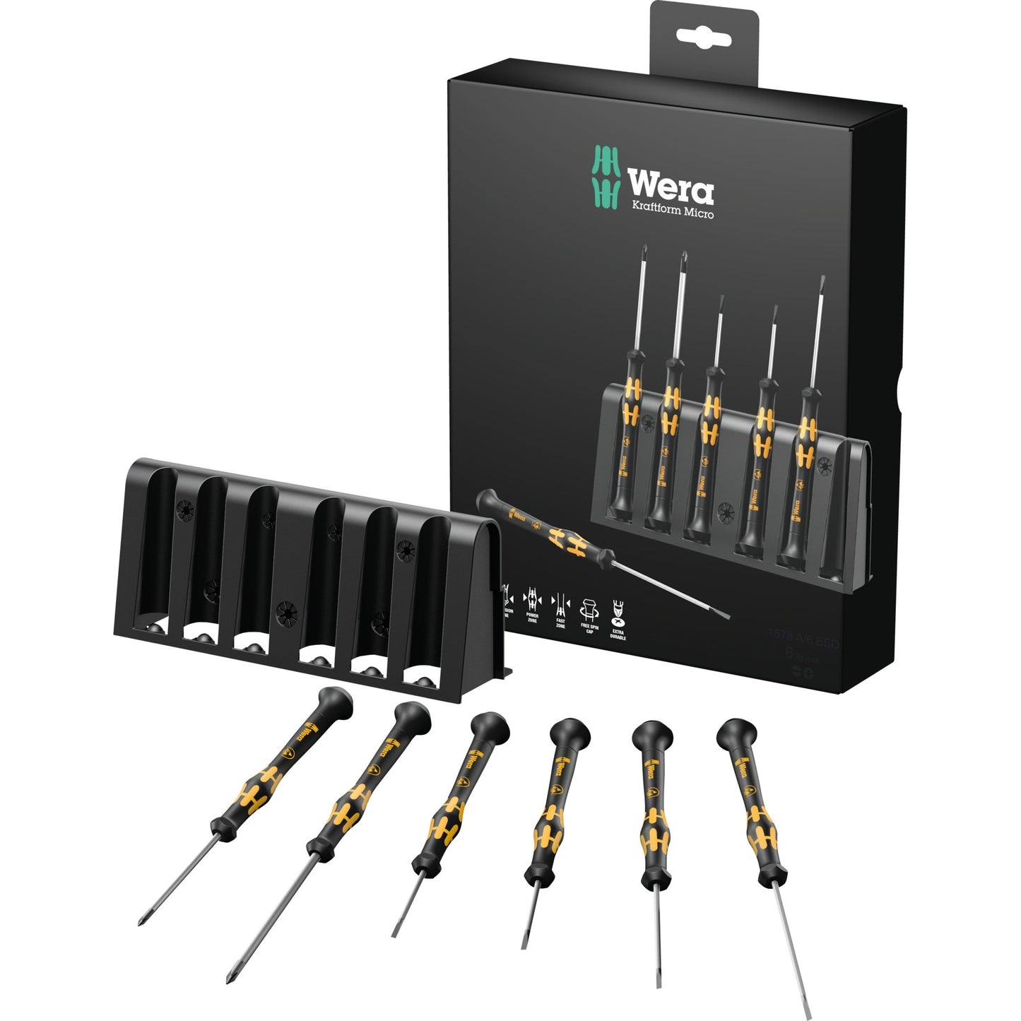 Wera Micro ESD -Schraubendreher -Set mit Rack