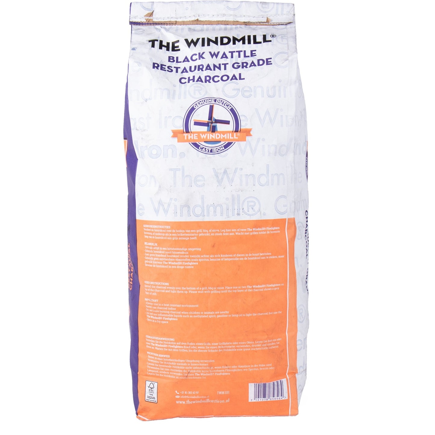 Die Windmühle Premium südafrikanische Schwarzholzkohle (6 kg)