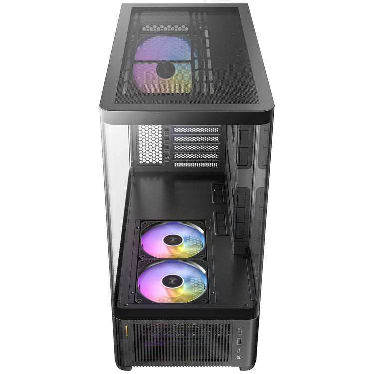 Antec C6 Curve Argb Midi-Tower-Gehäuse (schwarz | 2x USB-A | 1x USB-C | gehärtetes Glas)