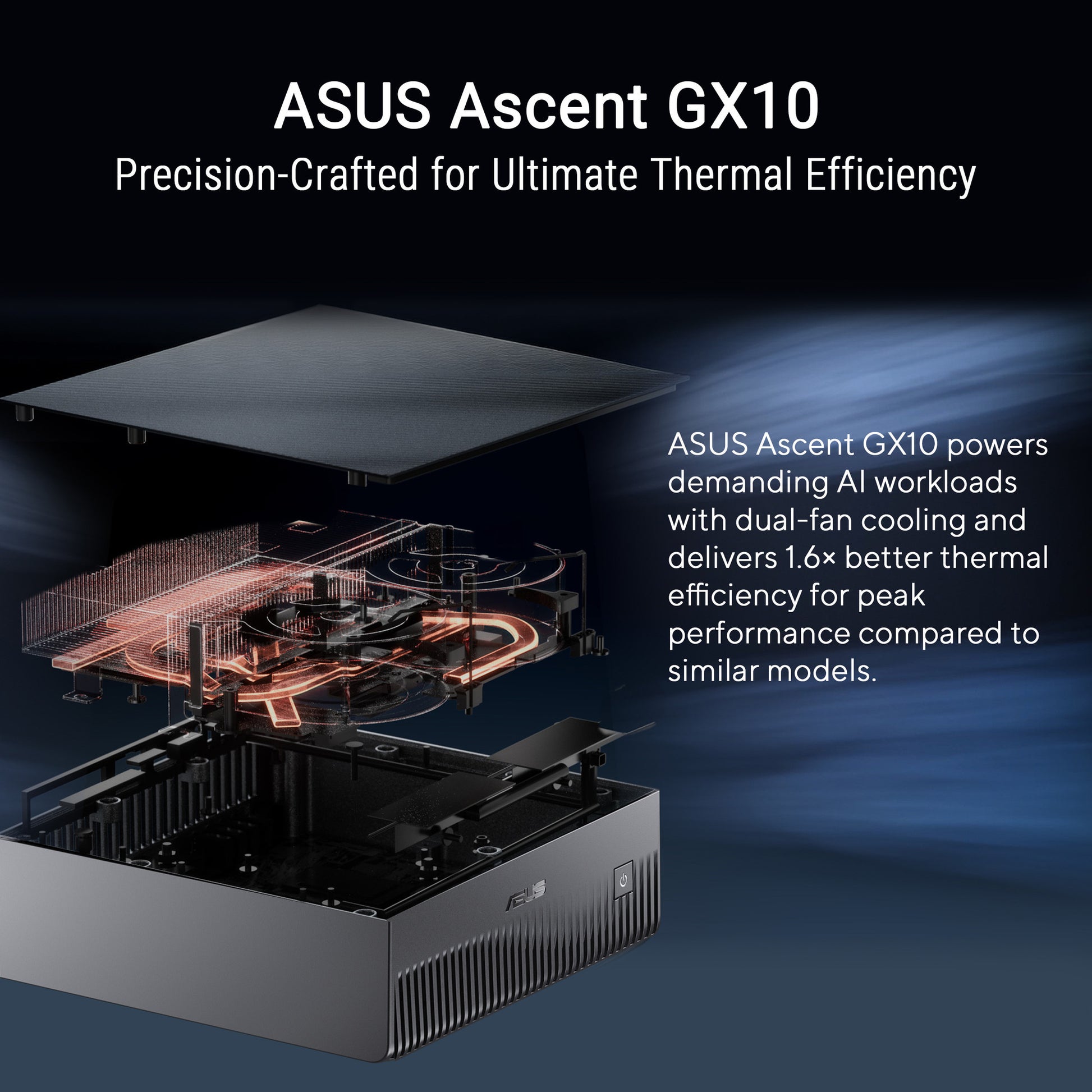 Asus Ascent GX10 Arm V9.2-A 128 2 Mini-PC (Dunkelgrau | NVIDIA GB10 Grace Blackwell | DGX Spark | NVLINK-C2C | 128 GB | 2 TB SSD)