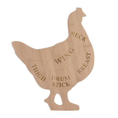 Esschert Design Schneidebrett Huhn l Bambus 39,8x49,5x1cm