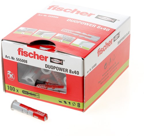 Fischer duopower | Universalstecker | 8x40 mm - 100 Stück - 535455