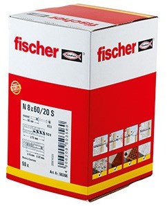 Fischer N 8x60 20 s Nageldübel (50) 50 Stück - 50356