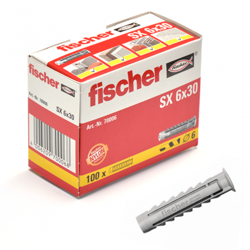Fischer-Stecker SX 6x30 100 Stück 555006 - 70006