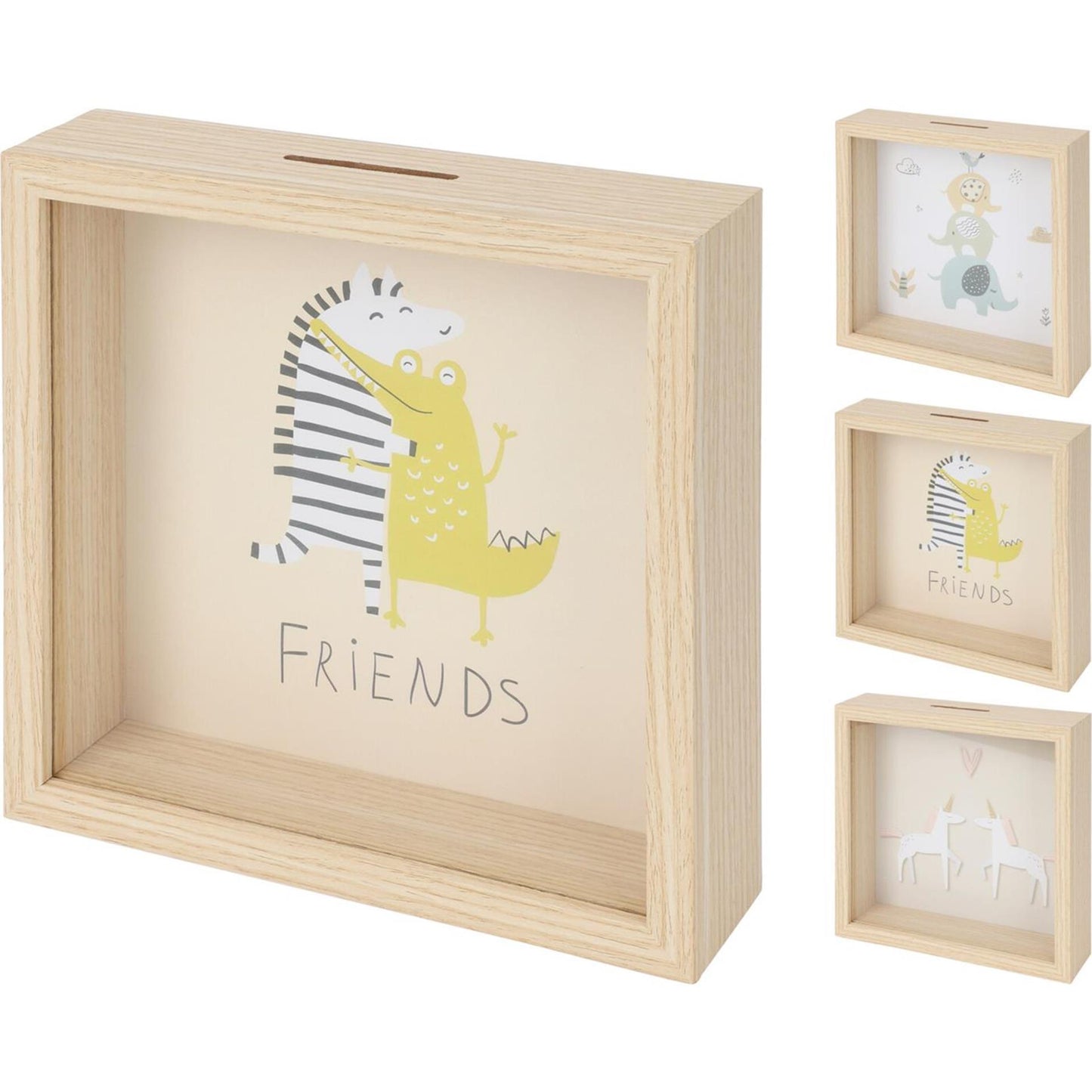 Home-Styling-Spardose aus Holz mit Kinderbild