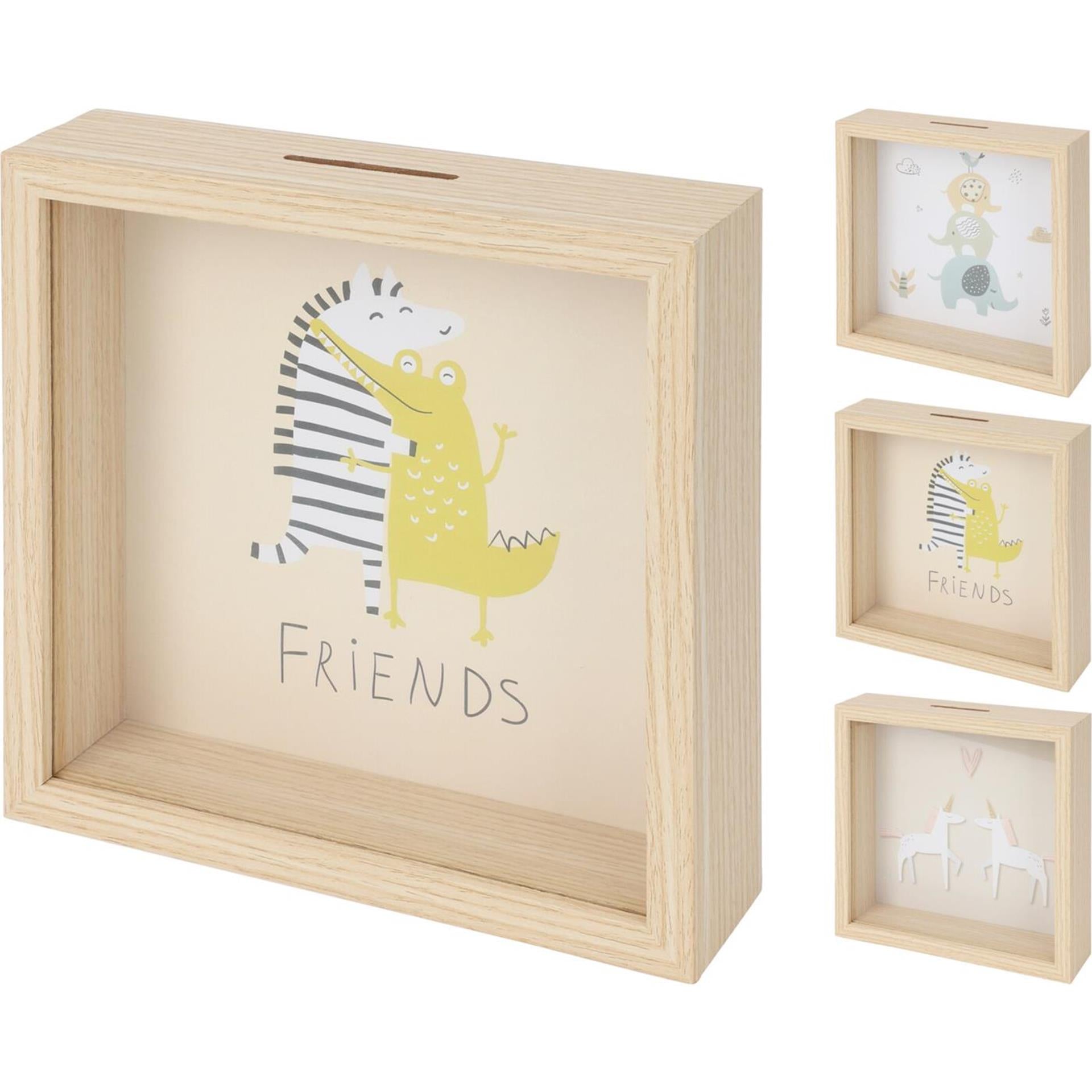Home-Styling-Spardose aus Holz mit Kinderbild