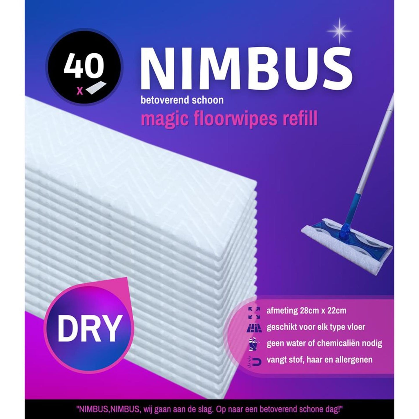 Nimbus Magic Vloerwoekjes Marine 40 Teile 28x22 cm