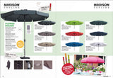 Madison Parasol Flores Luxusrunde 300 cm Grau - afbeelding 2