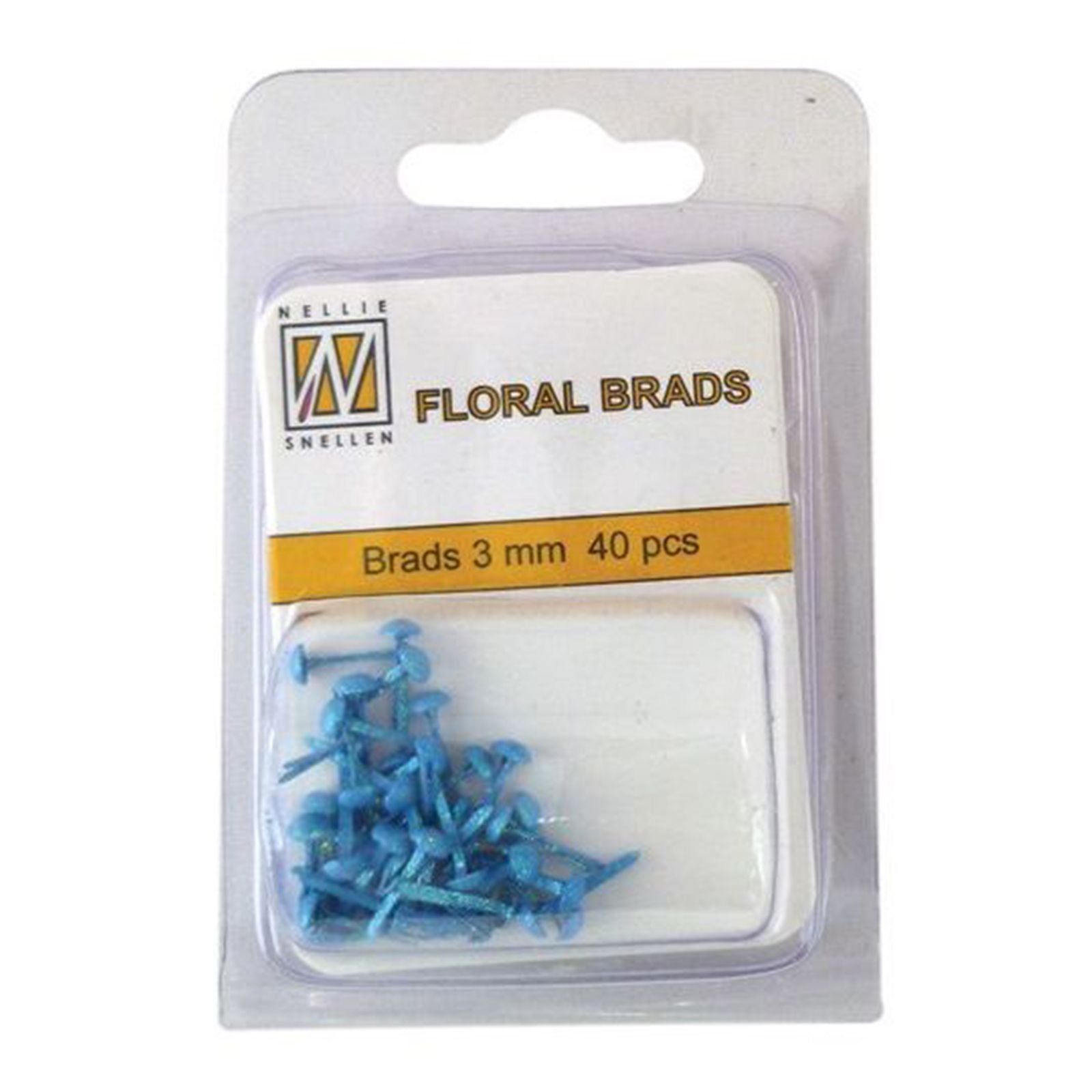 Nellies Wahl • Blumen-Glitzernadeln 3 mm. 40 Stück Packung blau 305u