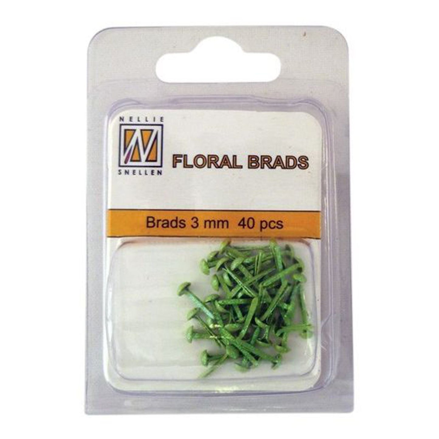 Nellies Wahl • Blumen-Glitzernadeln 3 mm. 40 Stück Packung grün