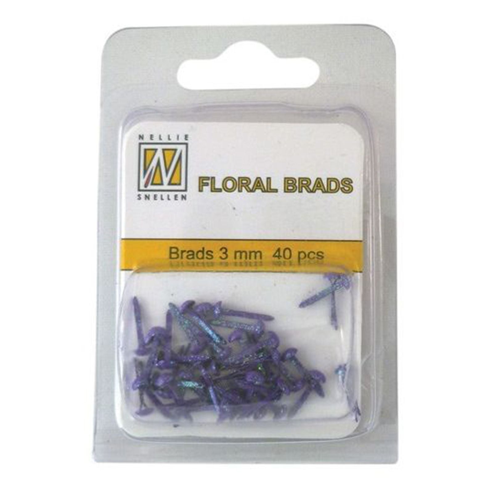 Nellies Wahl • Blumen-Glitzernadeln 3 mm. 40 Stück Packung lila