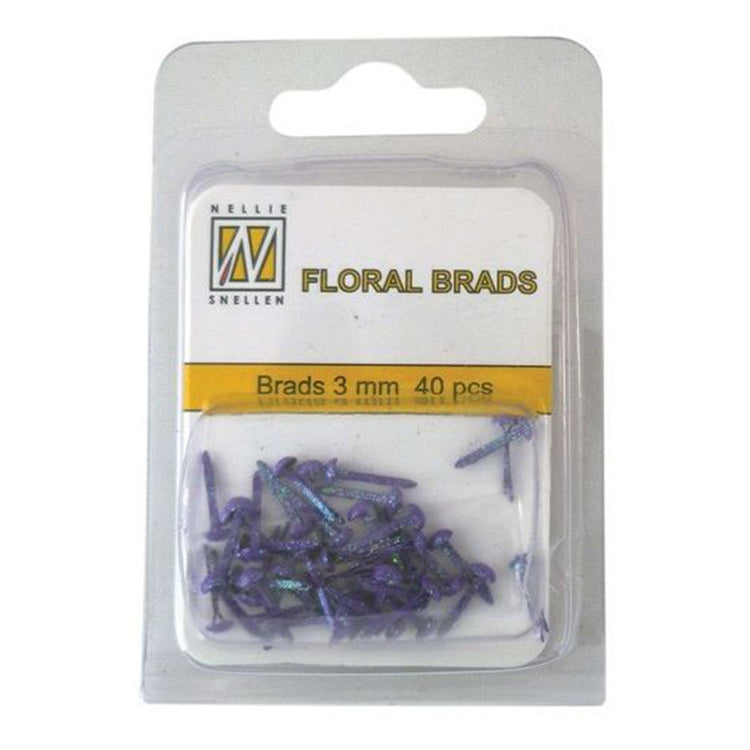 Nellies Wahl • Blumen-Glitzernadeln 3 mm. 40 Stück Packung lila
