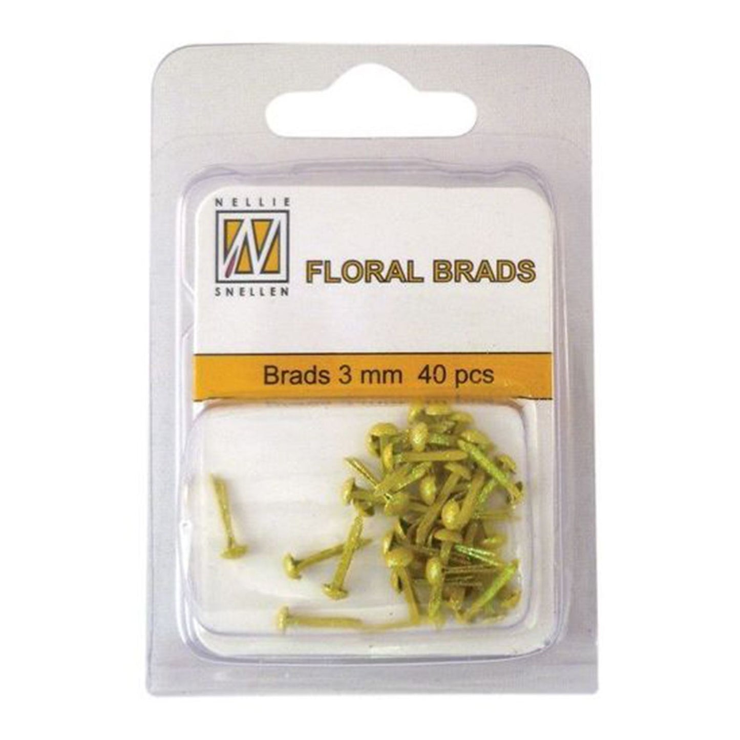 Nellies Wahl • Blumen-Glitzernadeln 3 mm. 40 Stück Packung gelb 012h