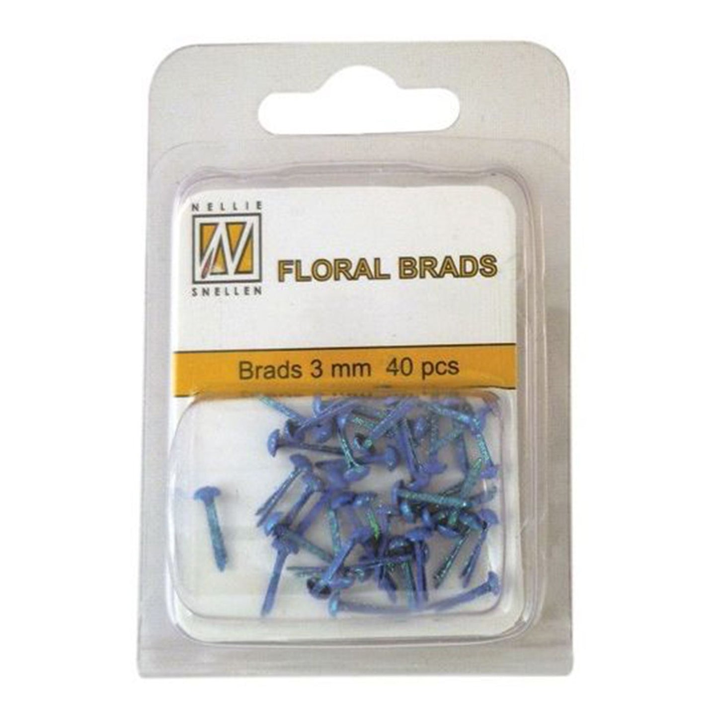 Nellies Wahl • Blumen-Glitzernadeln 3 mm. 40 Stück Saphir