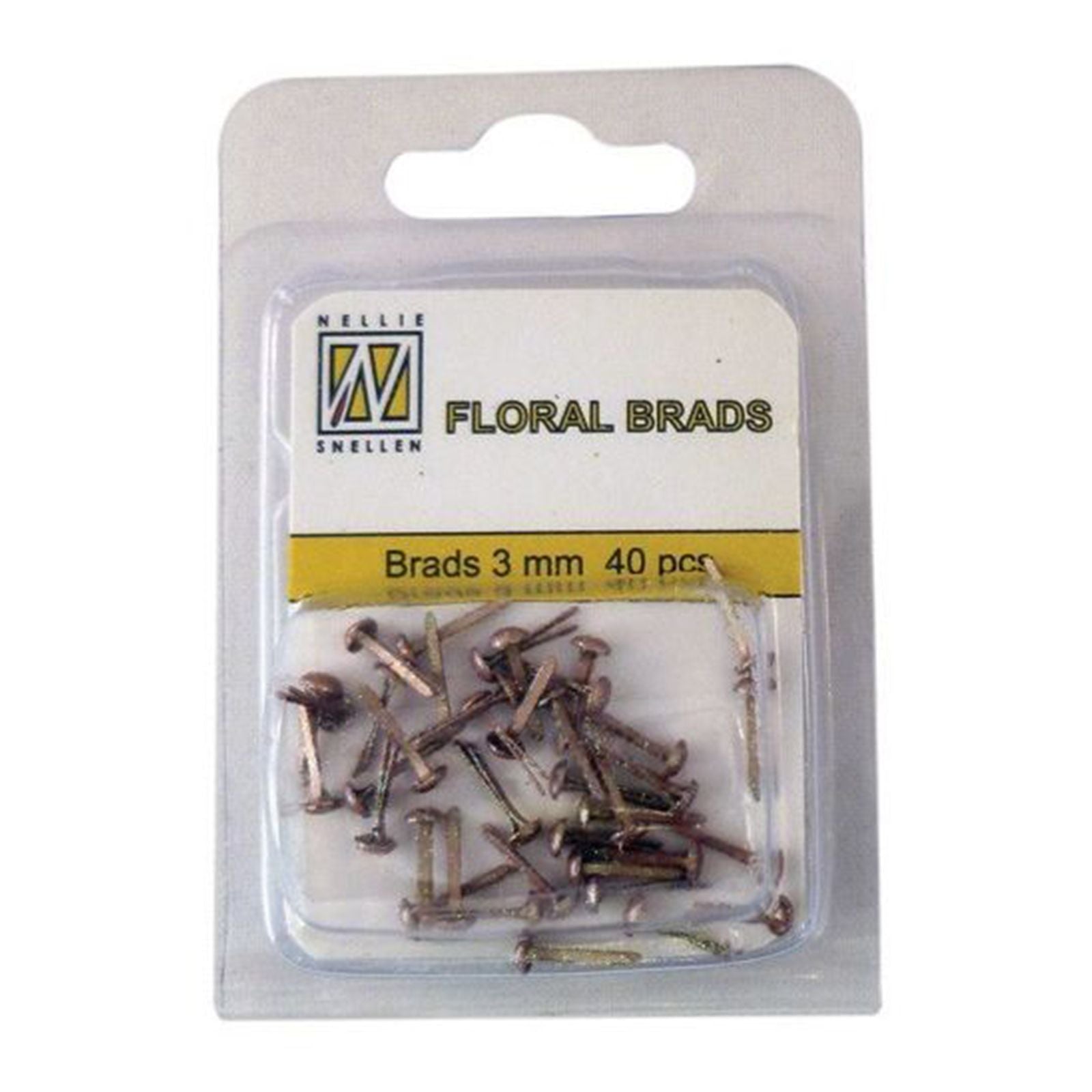 Nellies Wahl • Blumen-Glitzernadeln 3 mm. 40 Stück pro Packung Gold 7509u metallic