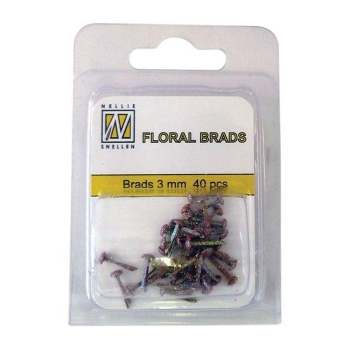 Nellies Wahl • Blumen-Glitzernadeln 3 mm. 40 Stück Packung dunkelbraun
