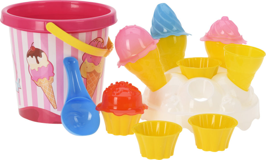 Kostenloser und einfacher Strandemacher mit Eiscremes 11-teilig Pink