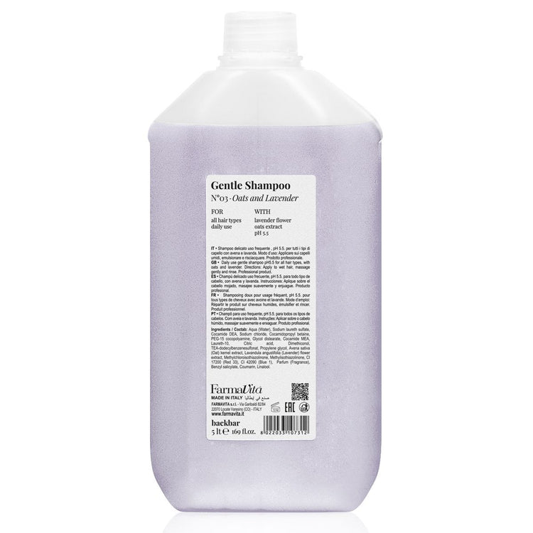 Farmavita Backbar sanftes Shampoo Nr. 03 Hafer und Lavendel 5000 ml