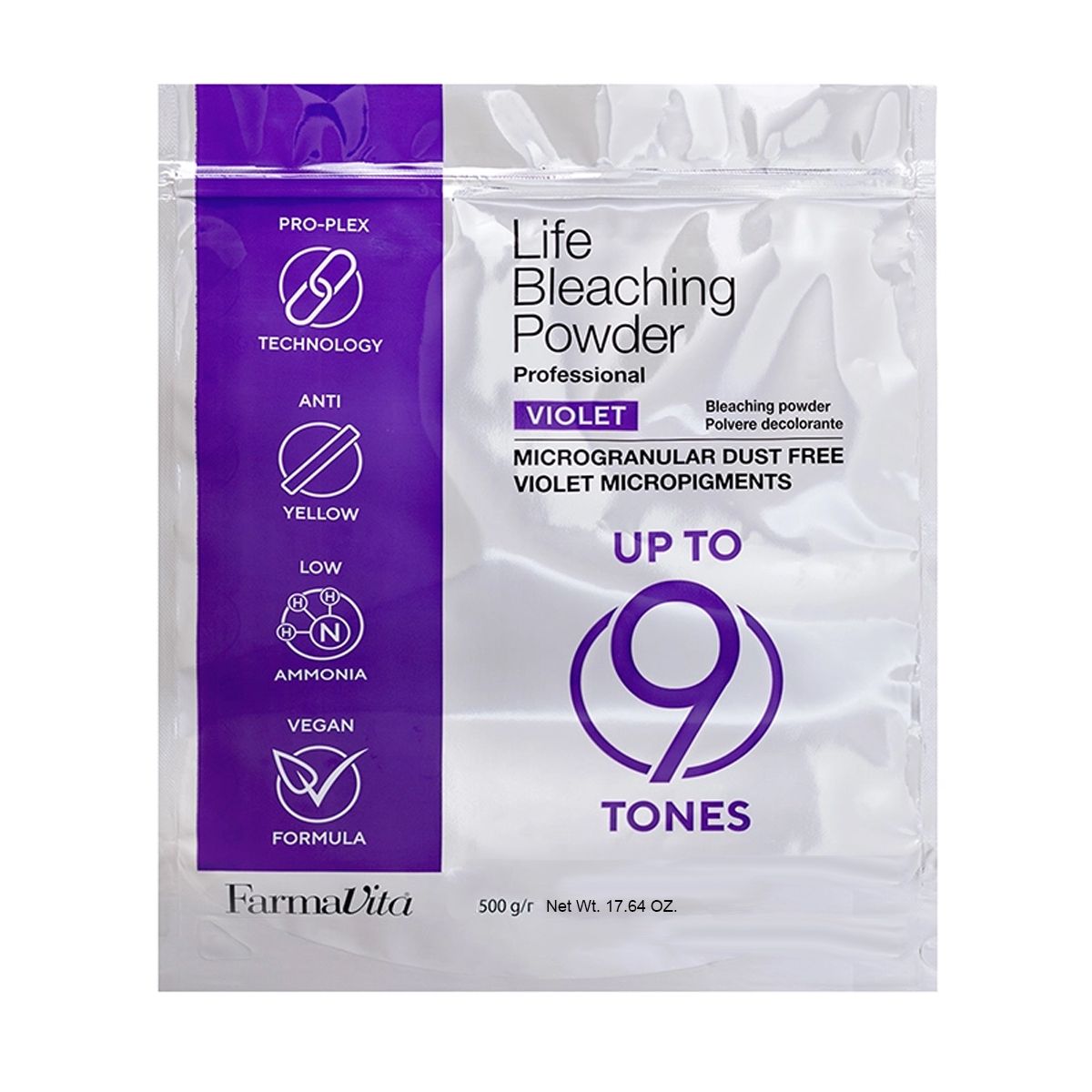 Farmavita Life Bleichpulver Violett 9 Pro-Plex 500gr.