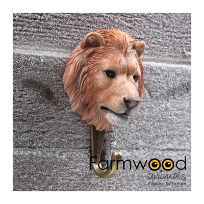 Farmwood Animals Garderobenhaken zum Aufhängen! Löwe 5x7,5x12cm