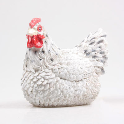 Farmwood Tiere Gartenstatue Hühnerzucht weiß 8x7x7,5cm