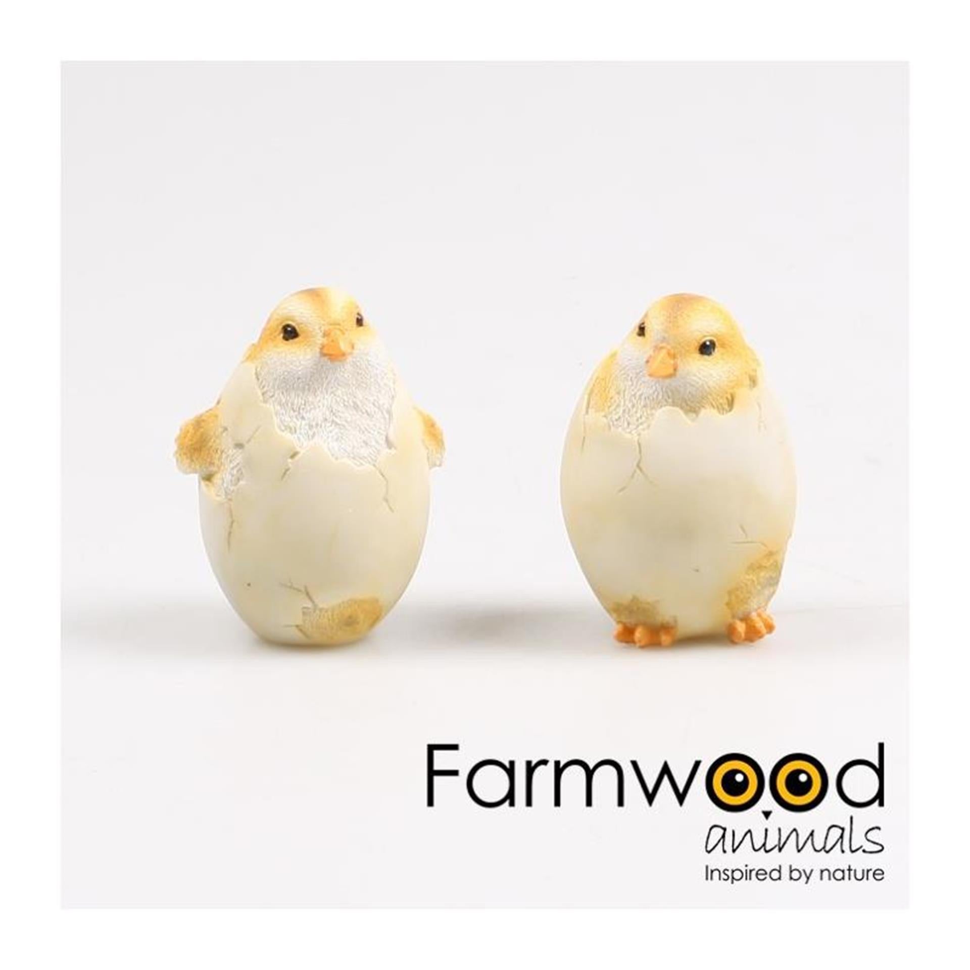 Farmwood Tiere Gartenstatue Küken aus Ei 7x7x10cm