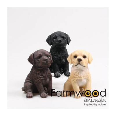Farmwood Tiere Gartenstatue Welpe Labrador 13x10x15cm