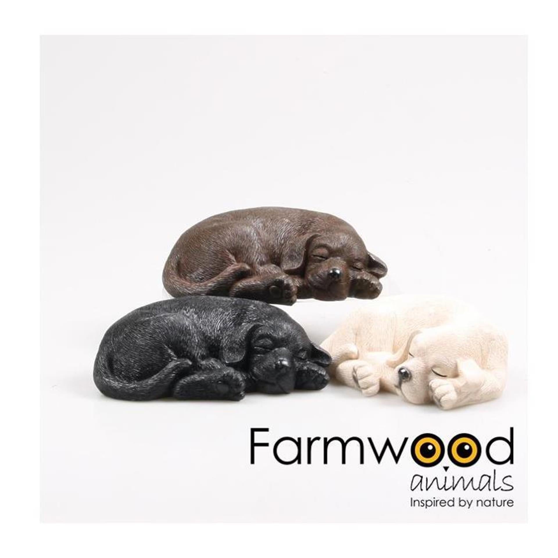 Farmwood Tiere Gartenstatue Labrador Welpe schlafend 20 cm