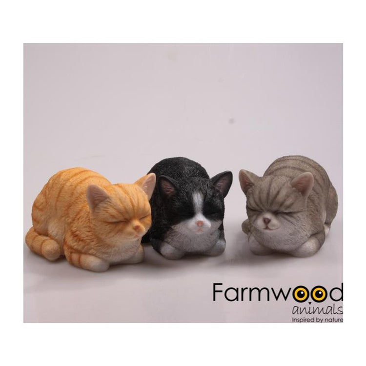 Farmwood Tiere Gartenstatue Katze schlafende Katze 10x17x11cm