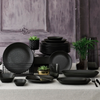 Güral Geschirrset schwarz matt 24-teilig