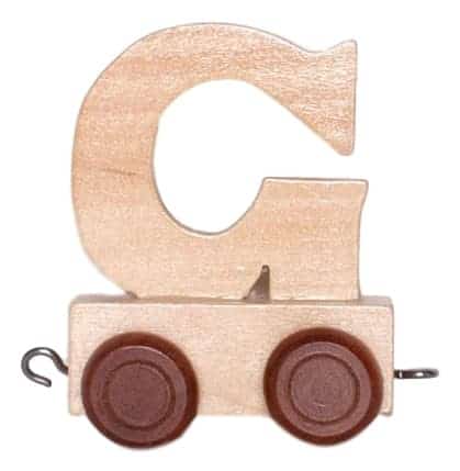 Holzbuchstaben G mit Rädern 6 cm hoch