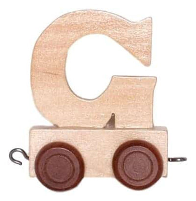 Holzbuchstaben G mit Rädern 6 cm hoch